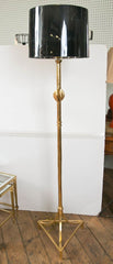 Pair of Gold Leaf Neoclassical Metal Floor Lamp