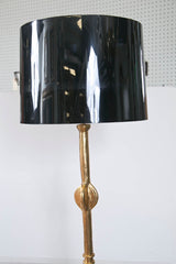 Pair of Gold Leaf Neoclassical Metal Floor Lamp