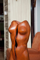 Walnut Torso Sculpture by Frank Greco