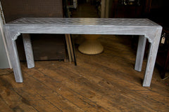 Pickled Oak Parquet Top Console Table