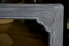 Pickled Oak Parquet Top Console Table