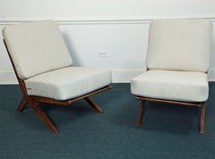 Pair of Scandinavian Scissors Chairs In Style Of Stevens