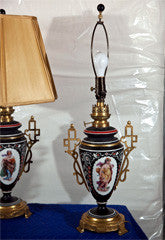 Pair  French  "old  Paris" Porcelain Lamps