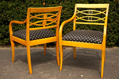 Pair of Swedish Birch Empire Arm Chairs