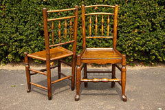 Set Of 8 Oak Spindleback Farmhouse Chairs