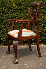 Set Of 8 Mahogany Chippendale Style Dining Chairs