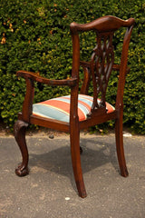 Set Of 8 Mahogany Chippendale Style Dining Chairs