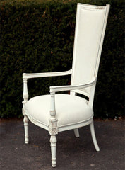 Rare Pair of High Back Gustavian Armchairs