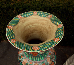 Large Early 19th Century Chinese Vase on Wood Stand