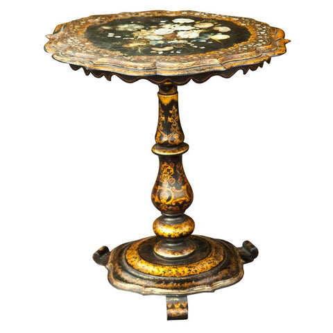 English Victorian Lacquered Tilt Top Table