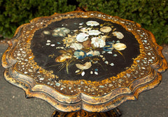 English Victorian Lacquered Tilt Top Table